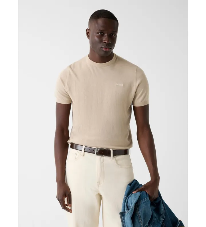 Guess para hombre. M6GR03Z0556 Camiseta logo beige (M), Casual, Algodón