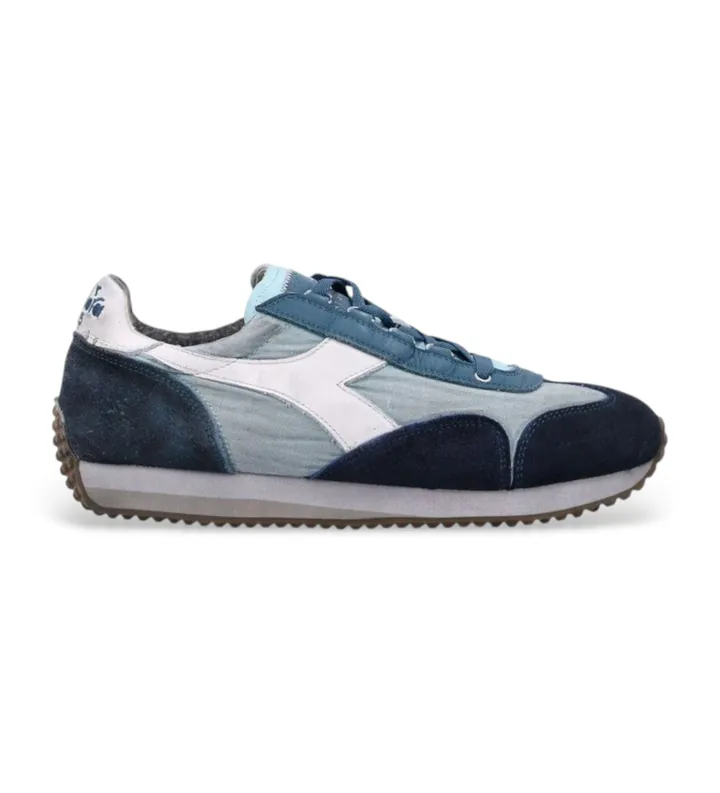 Diadora para hombre. 201182642 Zapatillas de Piel Equipe Dirty Sw Evo (42), Azul, Plano, Cordones, Casual
