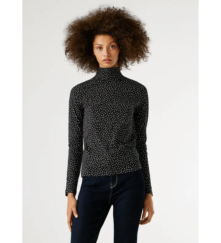 Pepe Jeans para mujer. PL5000094 Camiseta Bibi negro (M), Casual, Algodón, Manga larga