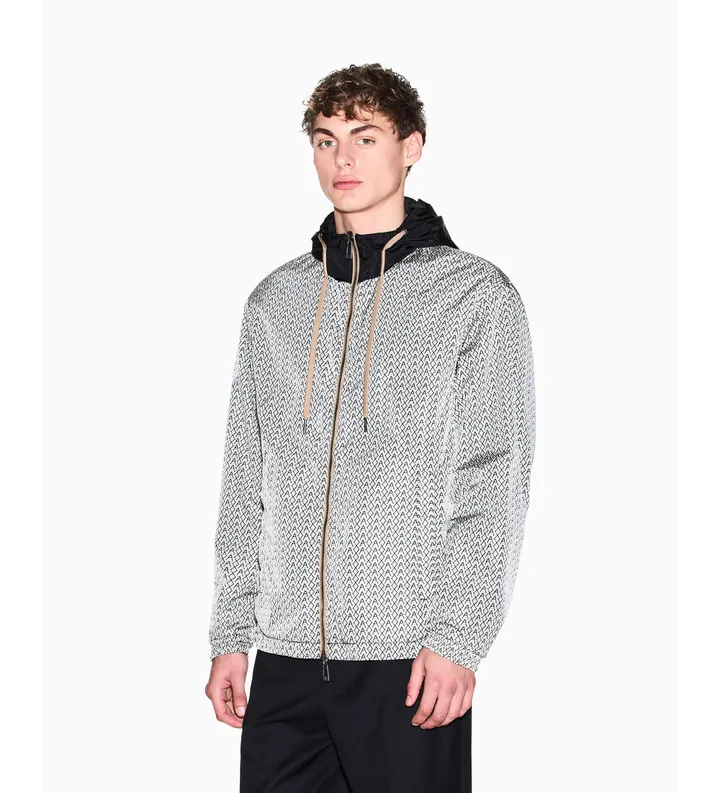 A|X Armani Exchange para hombre. XM001830AF18579M0245 Chaqueta ultraligera de nailon con efecto iridiscente gris (L), Casual, Poliamida
