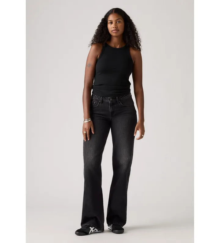 Levi's para mujer. A5566-0027 Jeans low loose negro (25/30), Casual, Algodón, Denim