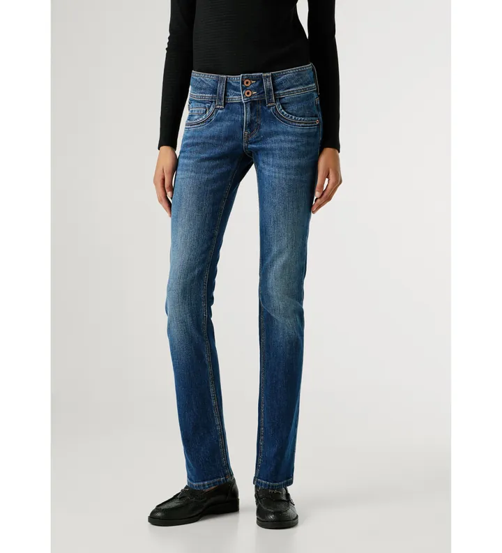 Pepe Jeans para mujer. PL20415985AC Jeans Slim Iconic azul (30/34), Casual, Algodón, Denim