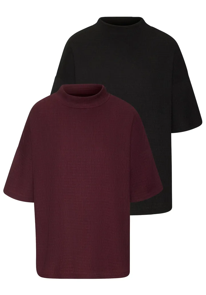 LASCANA Camiseta cyclam / negro
