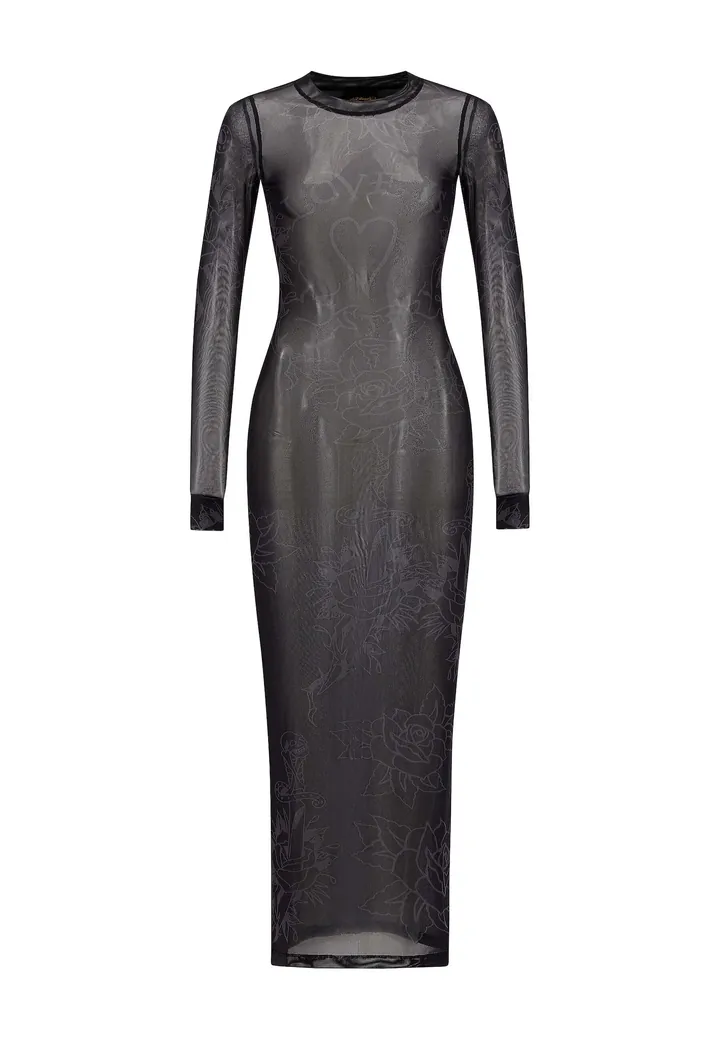 Ed Hardy Vestido 'Love Is Mystery' negro