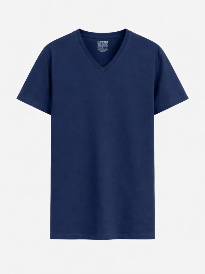 PANTONECLO Camiseta 'Pantoneclo Men’s V-Neck Short Sleeve T-Shirt' navy