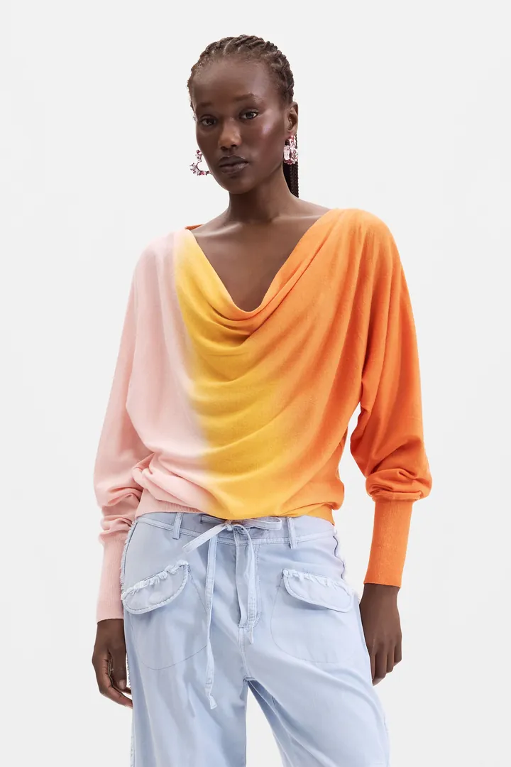 Desigual, Jersey Punto Fino, Mujer, Naranja, L