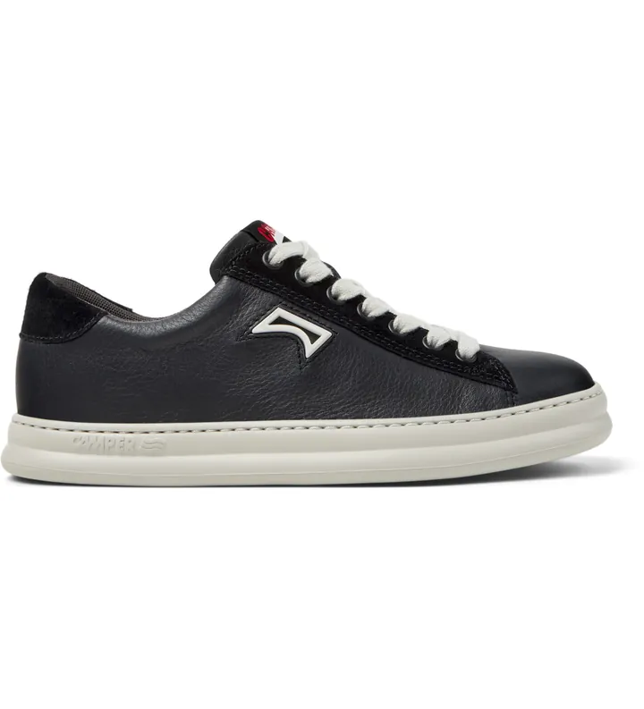 Camper para mujer. K201855-002 Zapatillas de piel Runner Four negro (35), Plano, Cordones, Casual