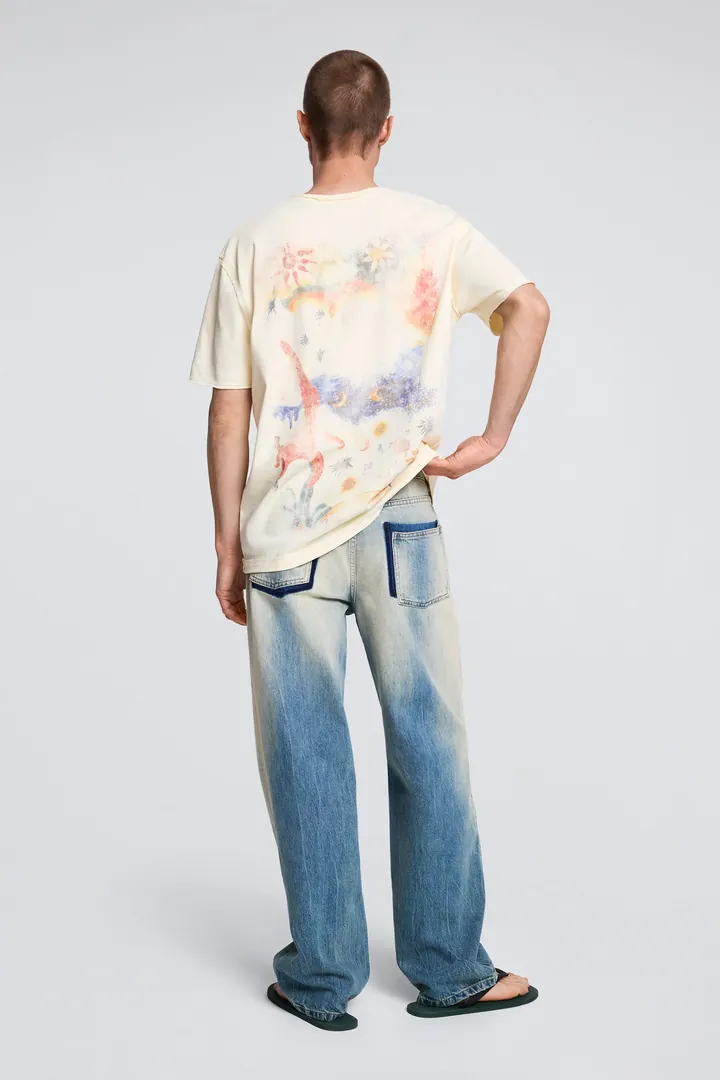 Desigual, Camiseta estampada algodón, Hombre, Algodon, Blanco, L