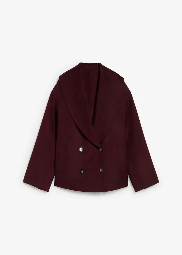 Chaqueta holgada de mezcla de lana suave