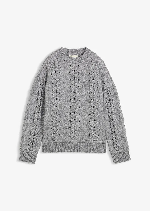 Jersey de punto grueso con patrón trenzado
