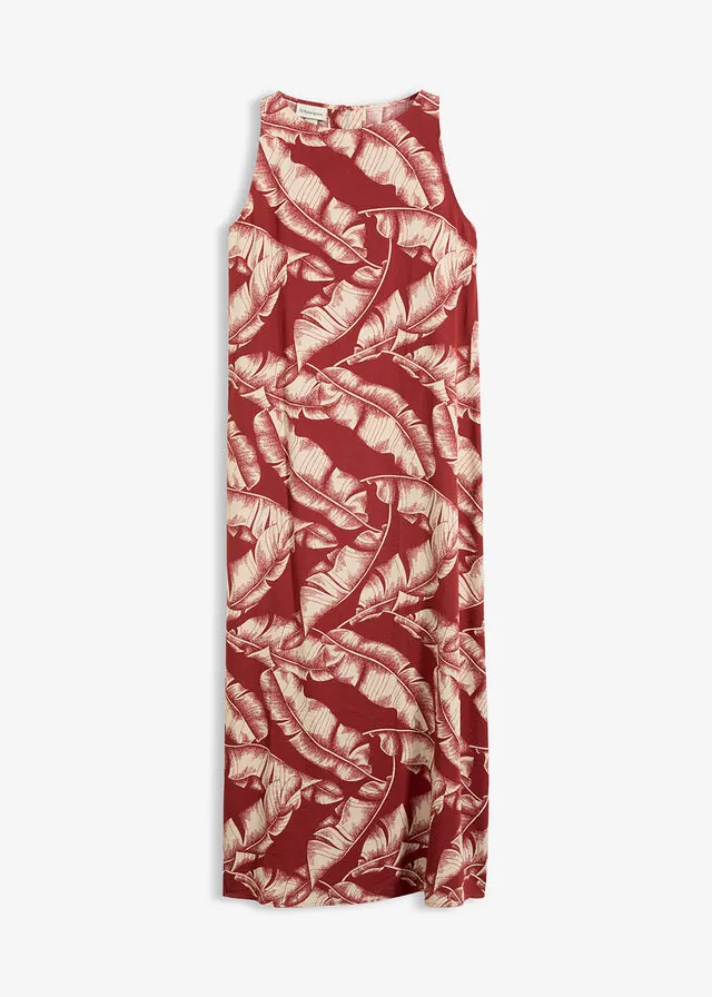 Vestido ancho de mezcla de viscosa con estampado integral