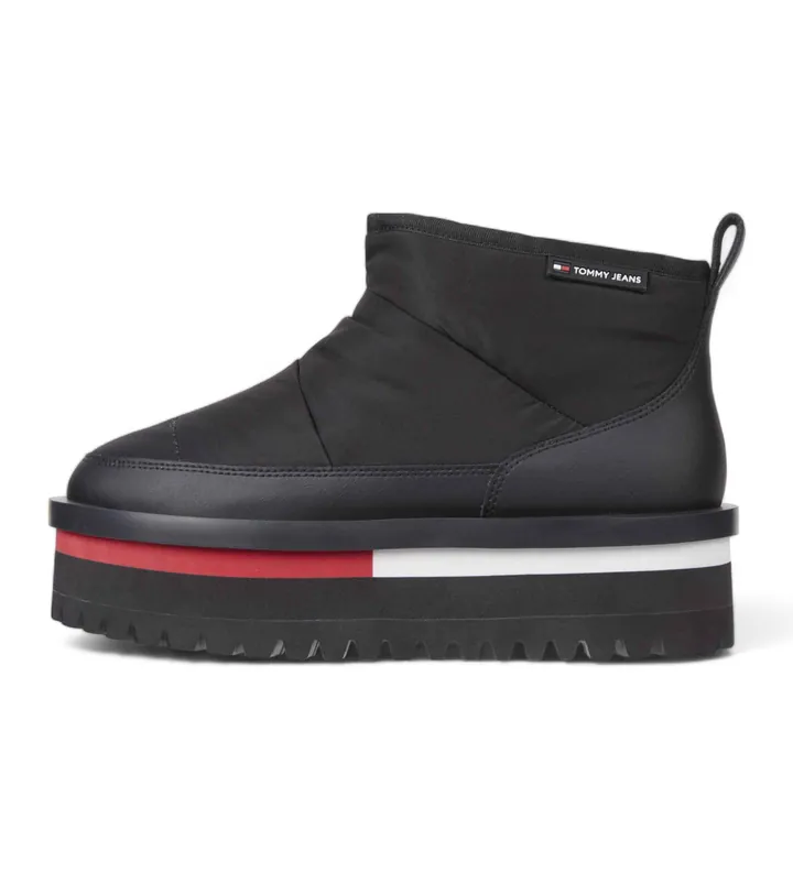 Tommy Jeans para mujer. EN0EN02689 Botines Nylon negro (40), Plano, 3 a 5cm, Ninguno, Casual