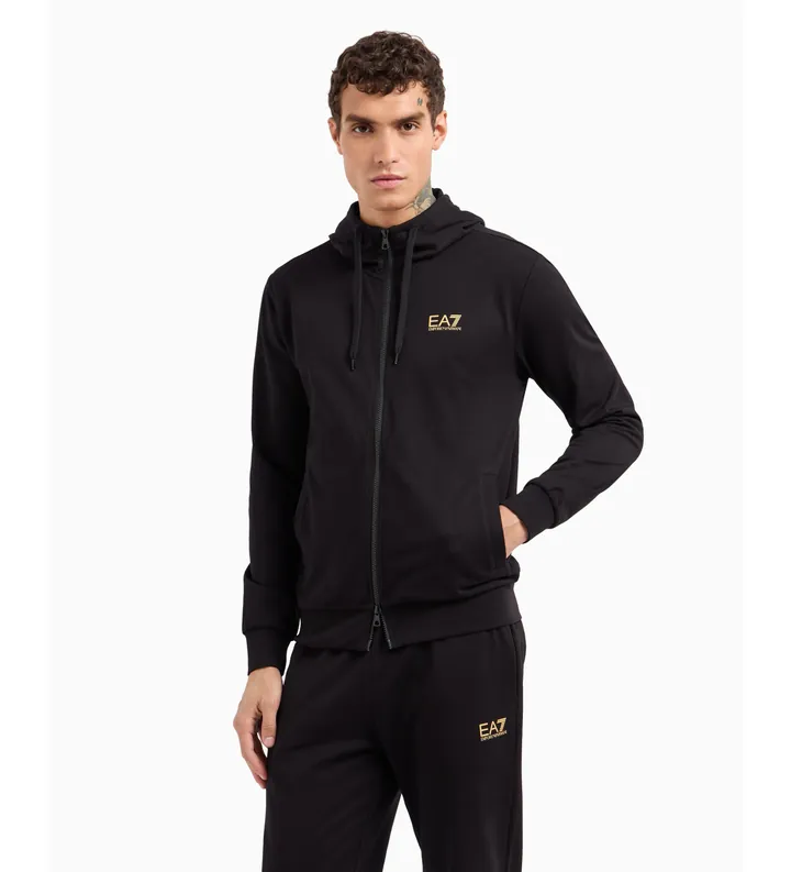 EA7 para hombre. 8NPM33_PJVRZ Sudadera Core Identity negro (3XL), Casual, Deportivo, Algodón, Multideporte