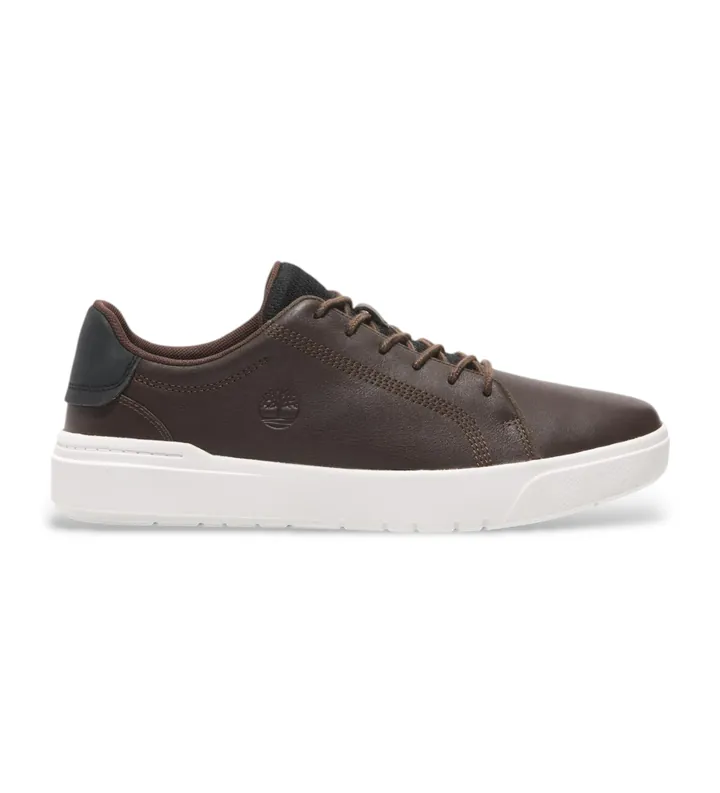Timberland para hombre. TB0A41F7W011 Zapatillas de piel Seneca Bay Low marrón (40), Plano, Cordones, Casual, Sostenible