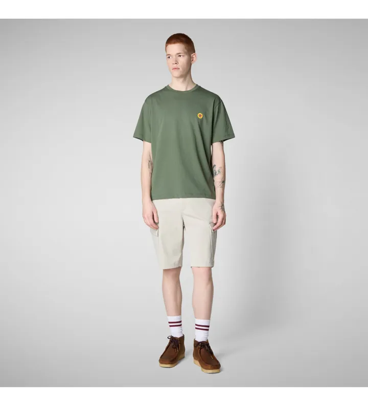 Save The Duck para hombre. DT1709M-BESY20 Camiseta Caius verde (XL), Casual, Algodón, Manga corta