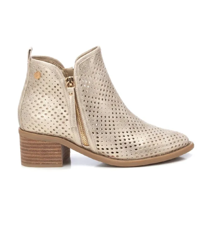 Xti para mujer. 14396101-ORO Botines de piel 143961 dorado (36), 5 a 8cm, Cremallera, Casual