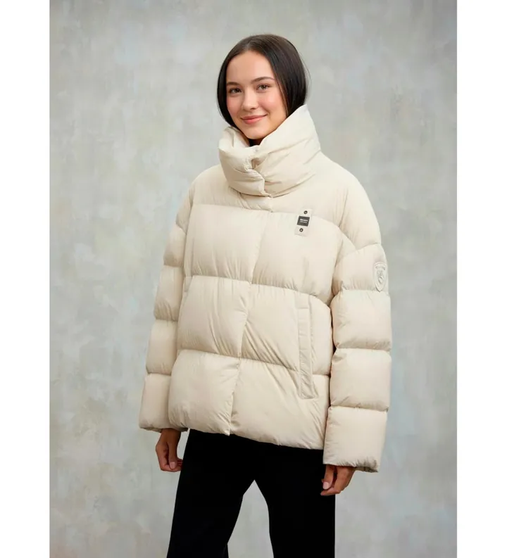 Blauer para mujer. 25WBLDC03166 Plumífero Corto Nuvola Ross beige (M), Casual, Nylon