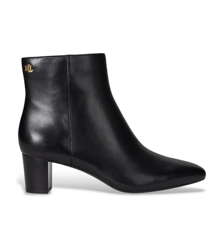 Lauren Ralph Lauren para mujer. 802967842001 Botines de Piel bruñida Demi negro (36), 3 a 5cm, Cremallera, Casual
