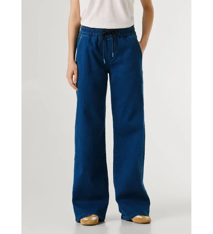 Pepe Jeans para mujer. PL20506465CG Pantalón Loose Jogger Eva azul (27/32), Casual, Algodón