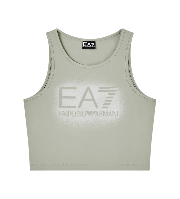 EA7 para mujer. 7W001068_AF12484 Top Visibility verde (L), Casual, Algodón, Sin mangas / Tirantes