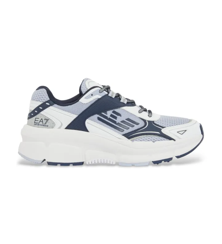 EA7 unisex. 7X000663_AF23619 Zapatillas Crave Monogram New blanco (36 2/3), Plano, Cordones, Casual, Deportivo, Mesh