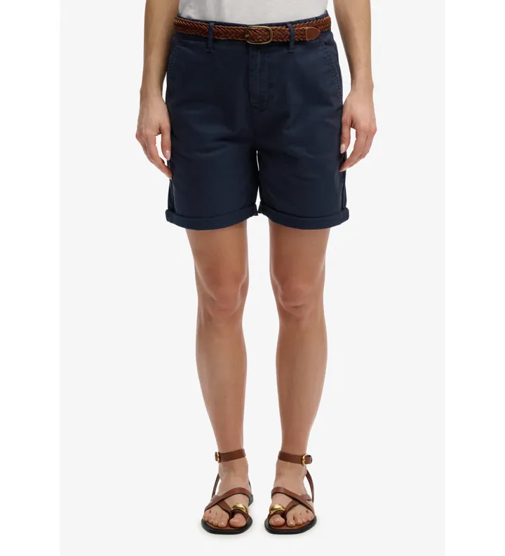 Superdry para mujer. W7110520A Shorts Chino marino (S), Casual, Algodón