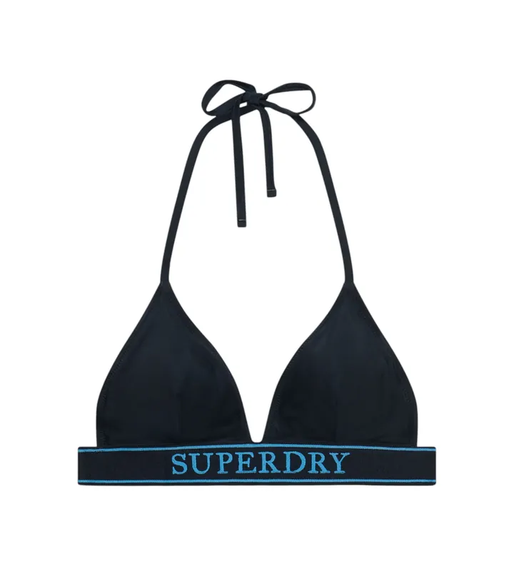 Superdry para mujer. W3010464A Bikini triangular Logo marino (L), Beachwear, Poliéster Reciclado