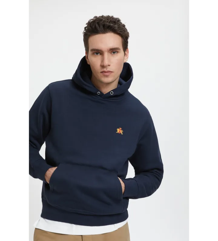 Baracuta para hombre. BRFEL0046UT2768 Sudadera con Capucha y Logotipo de Polar marino (L), Casual, Algodón