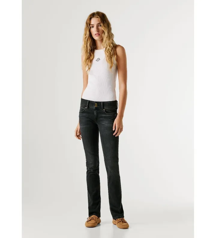 Pepe Jeans para mujer. PL20472989FA Jeans Venus negro (27/34), Casual, Algodón