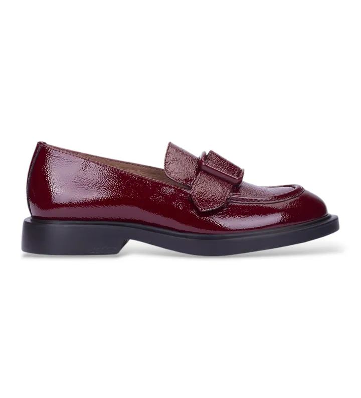 Wonders para mujer. A-5303 Mocasines de Piel Lack granate (36), Plano, Ninguno, Clásico, Charol