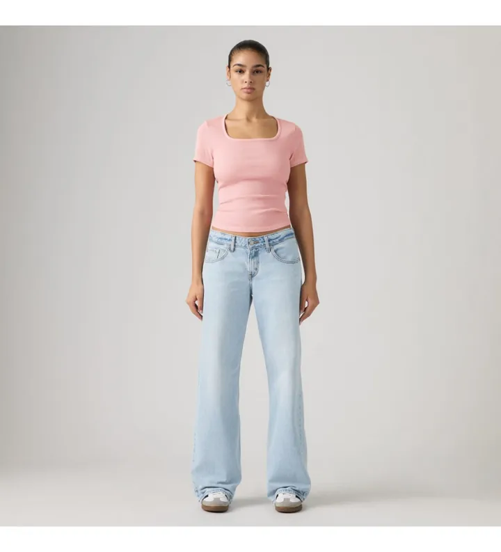 Levi's para mujer. A5566-0043 Jeans low loose azul claro (25/30), Casual, Algodón, Denim