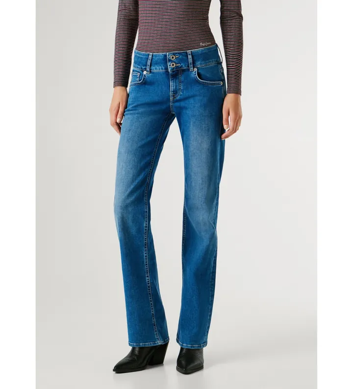 Pepe Jeans para mujer. PL20484854FE Jeans Straight Venus azul (28/34), Casual, Algodón, Denim