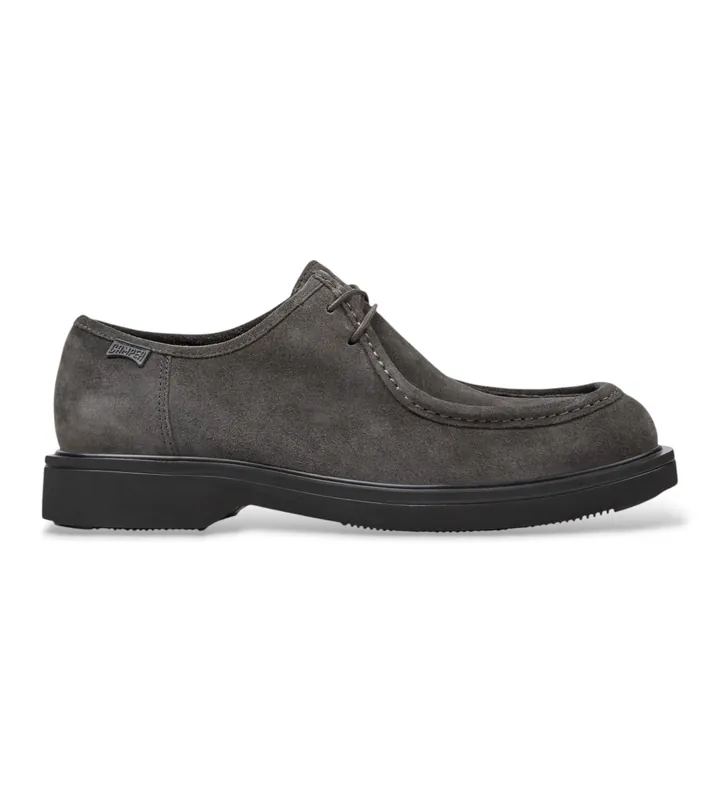 Camper para hombre. K100999-005 Zapatos de piel de cordones Norman gris (39), Plano, Casual