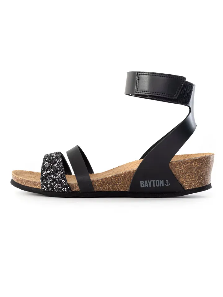 Bayton Sandalias 'OTRANTE'  piedra / negro / plata