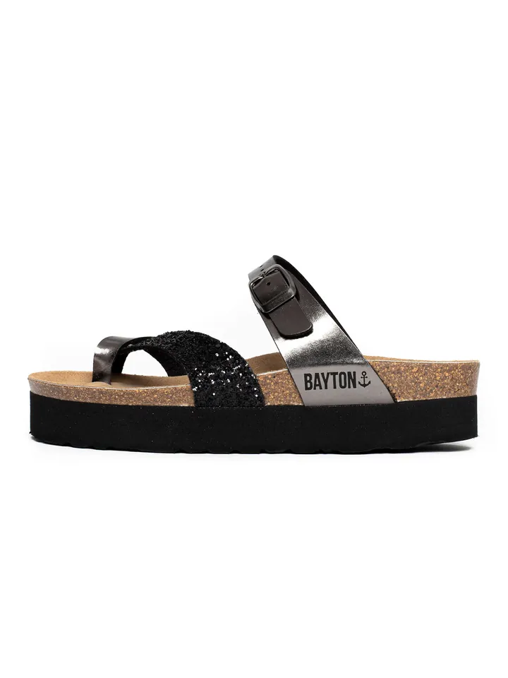 Bayton Sandalias de dedo 'Andromac' gris plateado / negro