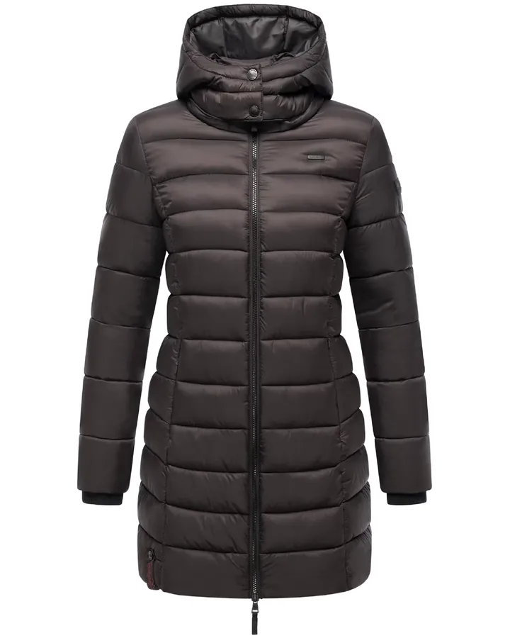 MARIKOO Abrigo de invierno marrón oscuro