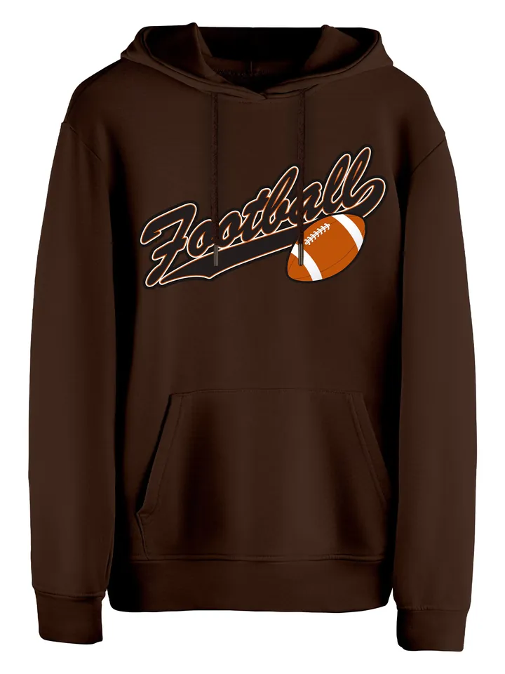Cotton Prime Sudadera 'American Football' chocolate / naranja / blanco