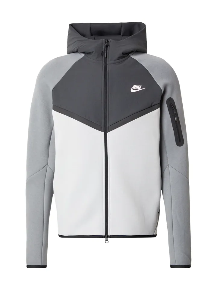Nike Sportswear Sudadera con cremallera gris / gris claro / gris oscuro / negro