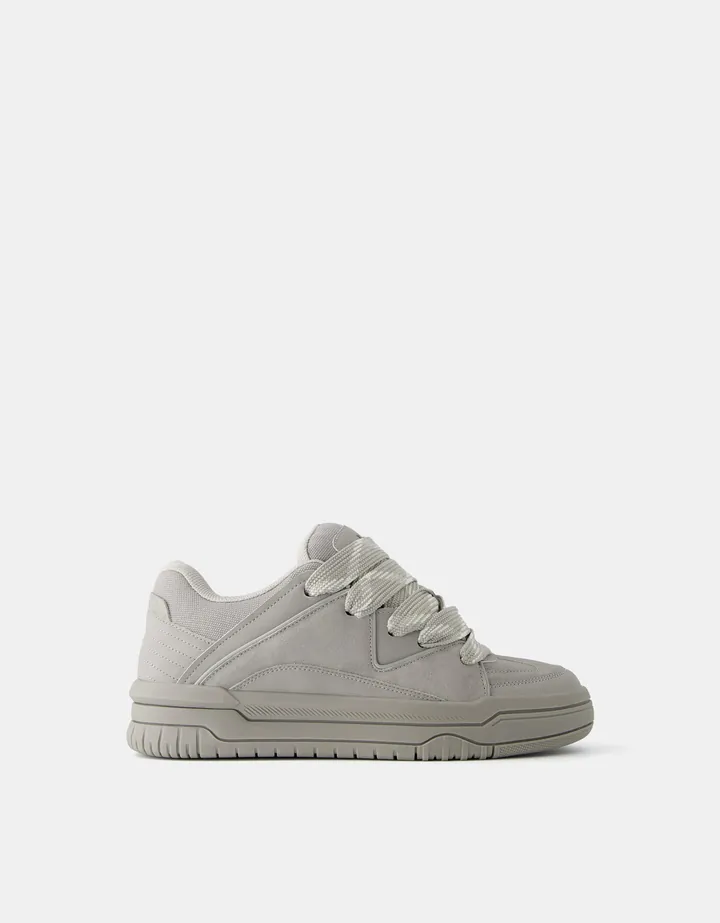 Bershka Zapatillas Skate Básicas Hombre 39 Gris