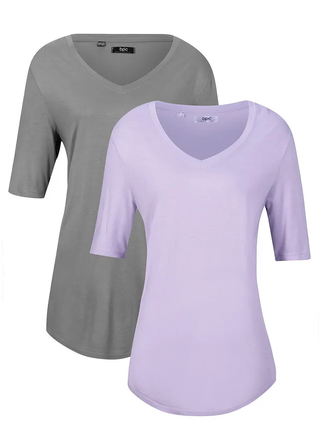 Camiseta larga de viscosa suave (2 unidades)