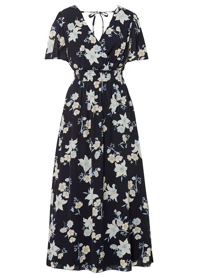 Vestido maxi con estampado de flores