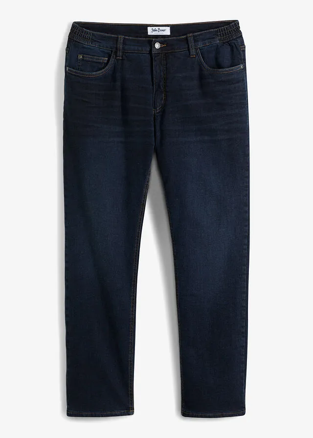 Vaqueros térmicos elásticos con corte informal, cinturilla cómoda y diseño recto