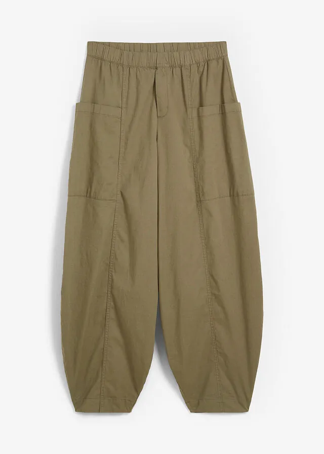 Pantalón de sarga ligero, ajuste bombacho