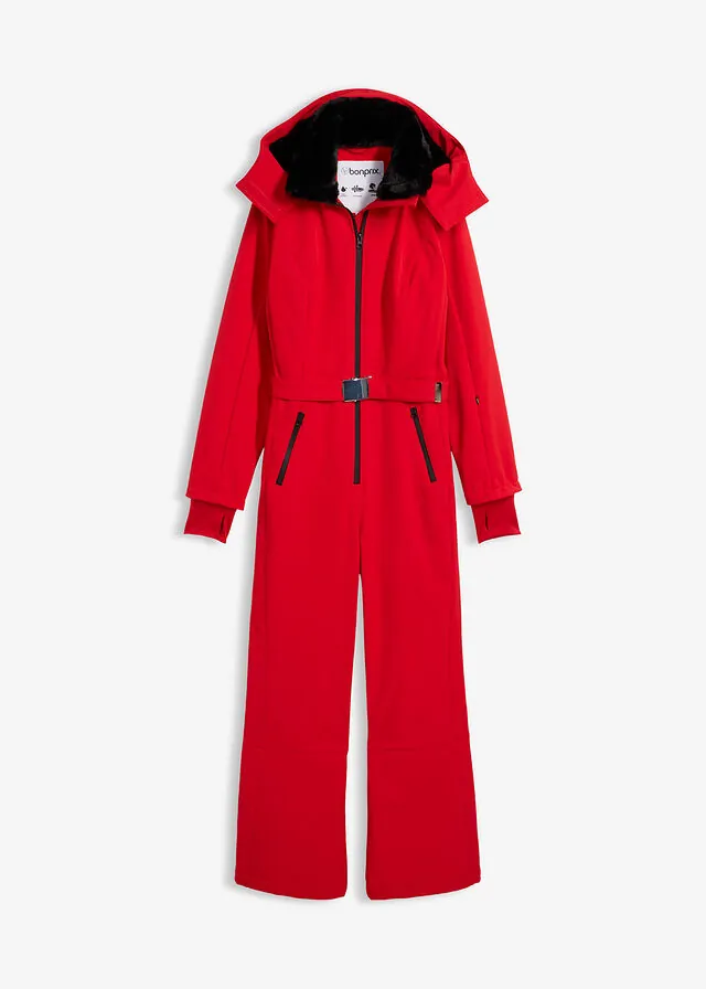 Traje de esquí de softshell con forro cálido y material impermeable