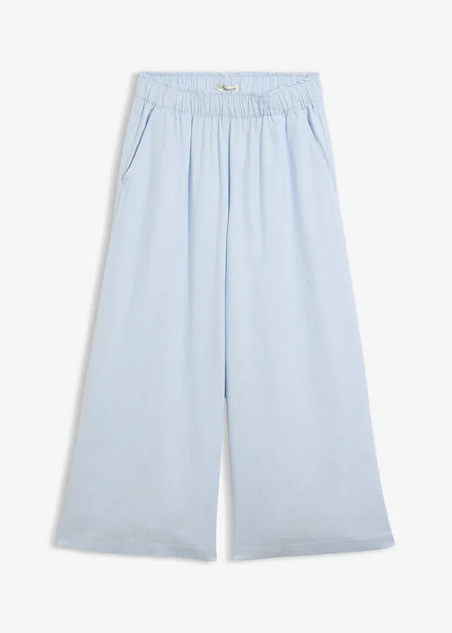 Pantalón palazzo de mezcla de lino