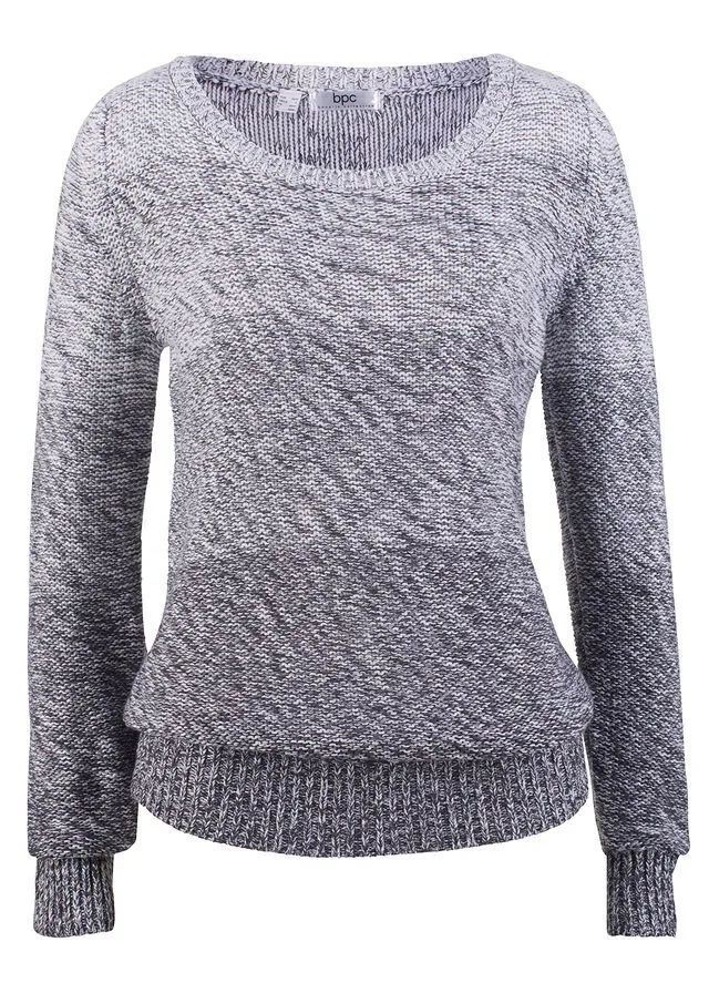 Jersey de cuello redondo con degradado cromático y manga larga