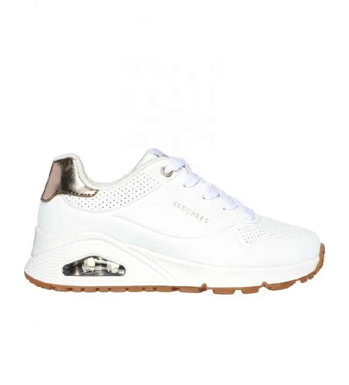 Skechers para mujer/niña. 310545L Zapatillas Uno Gen1 Shimmer Away blanco (28), 3 a 5cm, Cordones, Casual, moda infantil