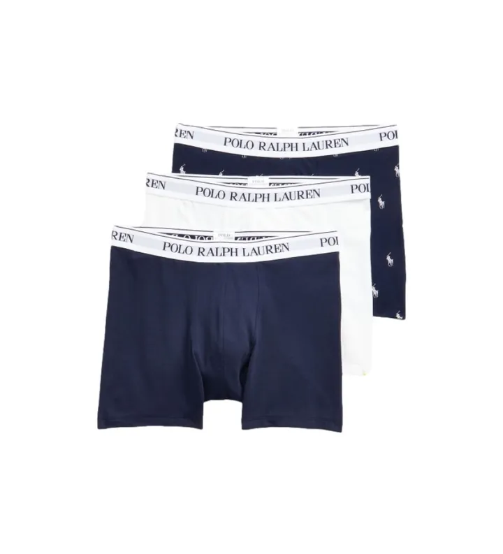 Polo Ralph Lauren para hombre. 714830300036 Pack de tres boxers azul, blanco (L), Homewear, Algodón