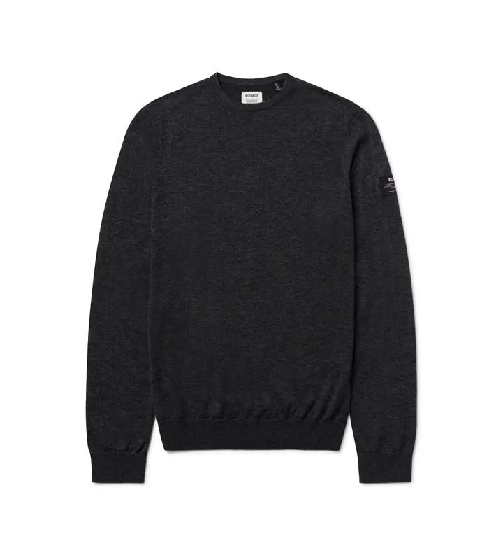 ECOALF para hombre. MCMGAKNBAYON0666W24-319 Jersey Bayona negro (L), Casual, Sostenible, Lana reciclada