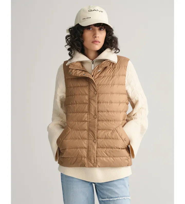 Gant para mujer. 4700280 Chaleco de plumón ligero (M), Casual, Clásico, Sin mangas / Tirantes, Poliéster Reciclado, Sostenible